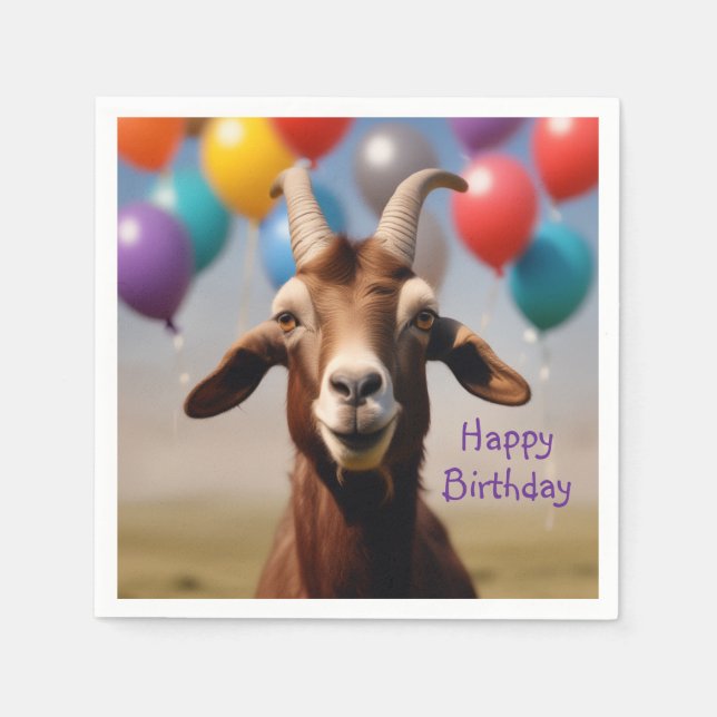 Guardanapo De Papel Feliz Aniversário Goat (Frente)