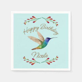 Guardanapo De Papel Feliz aniversário, Hummingbird