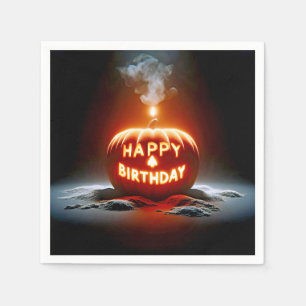 Guardanapo De Papel Feliz aniversário, Jack-o-lanterna Candle