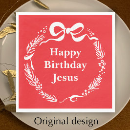 Guardanapo De Papel Feliz Aniversário Jesus | Arco de Natal Desenhado 