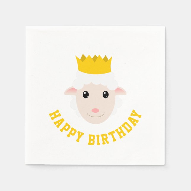 Guardanapo De Papel Feliz Aniversário Lamb (Frente)