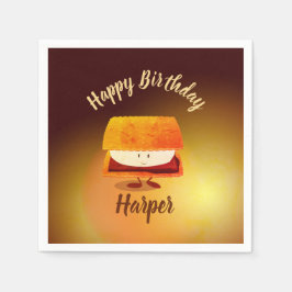 Guardanapo De Papel Feliz Aniversário, Mais Nome Papel Napkins
