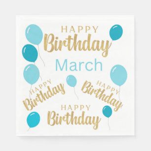 Guardanapo De Papel Feliz aniversário Marcha aniversários Papel Napkin