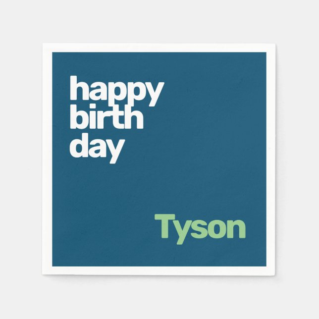 Guardanapo De Papel feliz aniversário mínimo de documentos modernos pe (Frente)