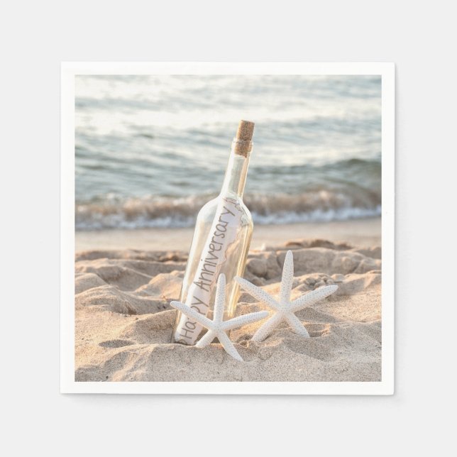 Guardanapo De Papel Feliz Aniversário na garrafa (Frente)