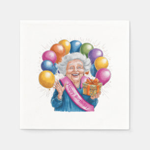 Guardanapo De Papel Feliz Aniversário Nana Divertida