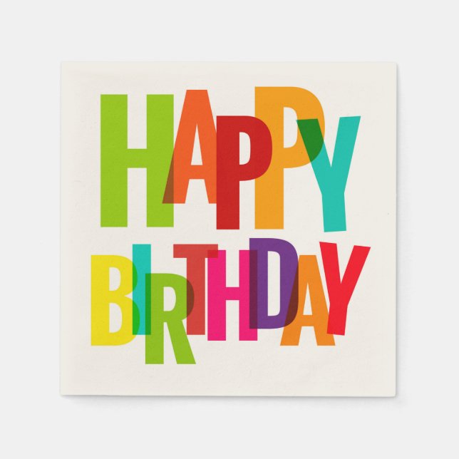 Guardanapo De Papel Feliz aniversário Napkins (Frente)