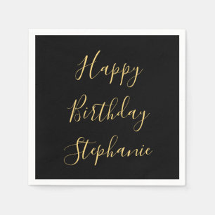 Guardanapo De Papel Feliz Aniversário Nome Personalizado Monograma Ama