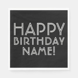 Guardanapo De Papel Feliz Aniversário & Nome Personalizável  