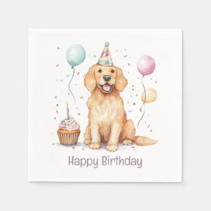 Guardanapo De Papel Feliz aniversário - Ouro de varejo