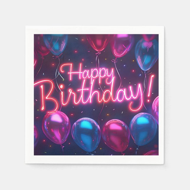 Guardanapo De Papel Feliz Aniversário Papel Napkin (Frente)