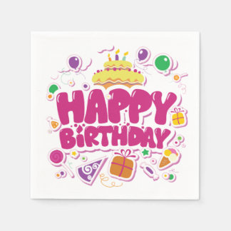 Guardanapo De Papel Feliz Aniversário Papel Napkins