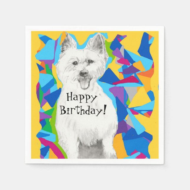 Guardanapo De Papel Feliz Aniversário Papel Napkins (Frente)