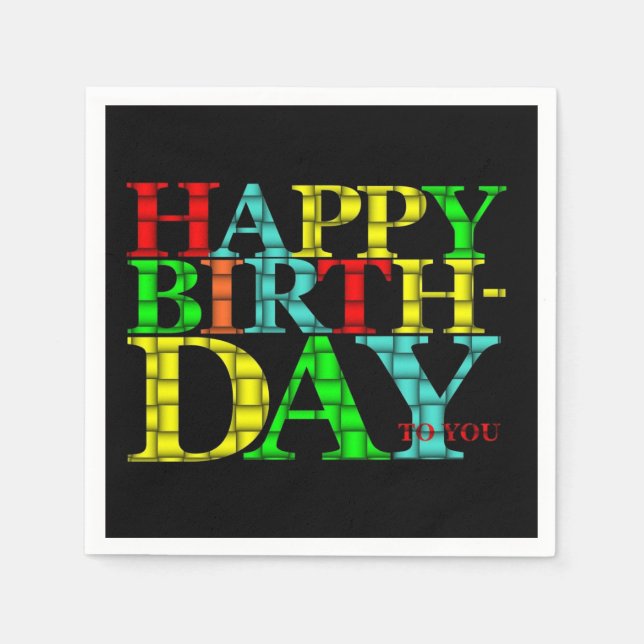 Guardanapo De Papel Feliz Aniversário Papel Napkins (Frente)