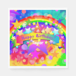Guardanapo De Papel Feliz Aniversário Papel Napkins Rainbow HAMbyWG