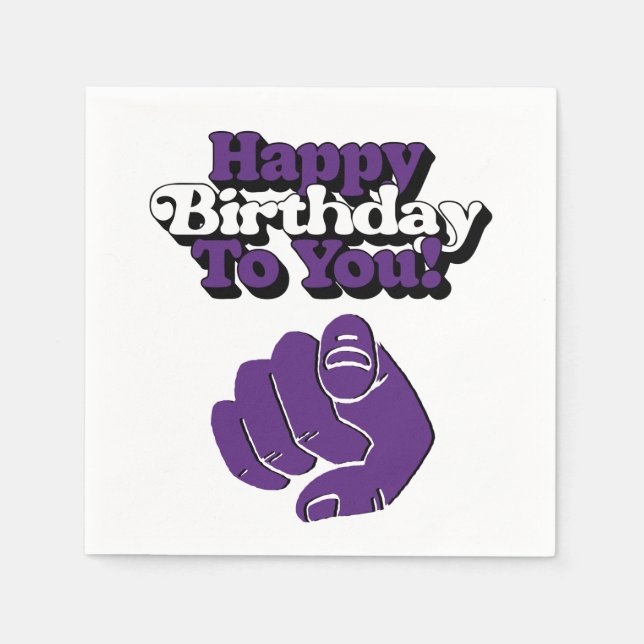 Guardanapo De Papel Feliz Aniversário Para Você Púrpura 3 Ply Napkins (Frente)