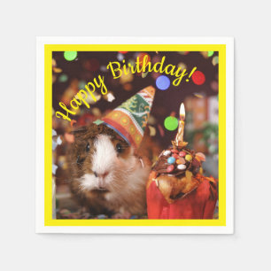 Guardanapo De Papel Feliz Aniversário - Partido Animal Guiné Pig Pap