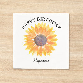 Guardanapo De Papel Feliz Aniversário Personalizado Amarelo de Sol