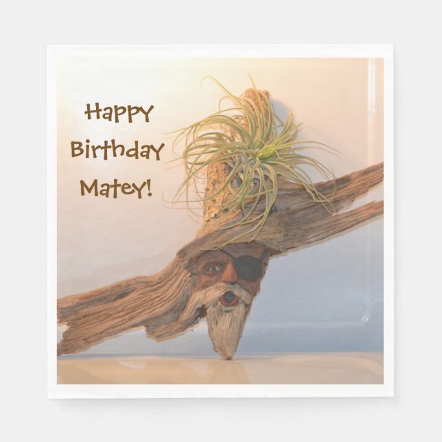 Guardanapo De Papel Feliz Aniversário Pirata (Frente)