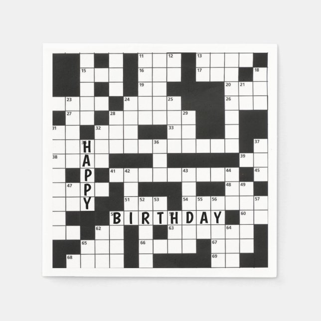 Guardanapo De Papel Feliz Aniversário Quebra-cabeça (Frente)