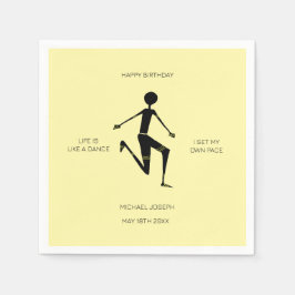 Guardanapo De Papel Feliz Aniversário Silhouette Atleta Queniano