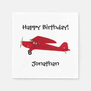 Guardanapo De Papel Feliz Aniversário Vintage Avião Papel Napkins
