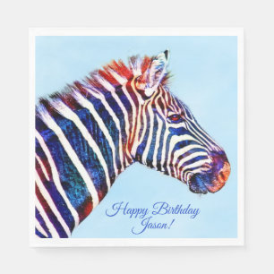 Guardanapo De Papel Feliz Aniversário, Zebra Impressão Personalizada