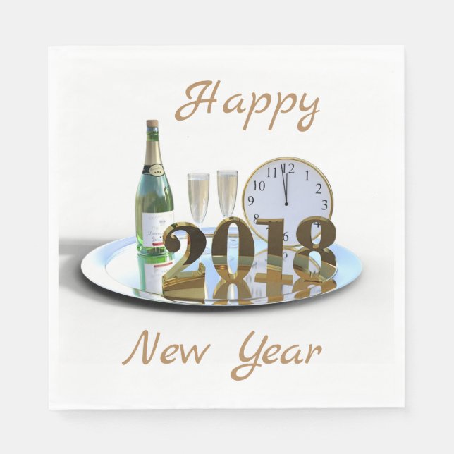 Guardanapo De Papel Feliz Ano Novo 2018 (Frente)