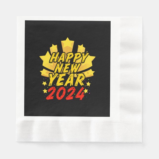 Guardanapo De Papel Feliz Ano Novo 2024  (Frente)