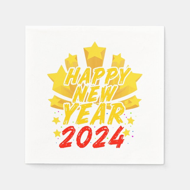 Guardanapo De Papel Feliz Ano Novo 2024  (Frente)