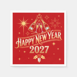 Guardanapo De Papel Feliz Ano Novo 2027 Celebração