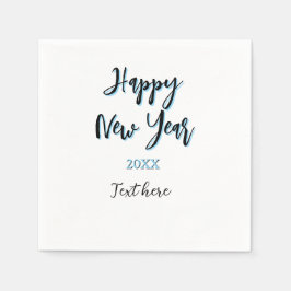 Guardanapo De Papel Feliz ano novo azul preto negrito ano simples na m