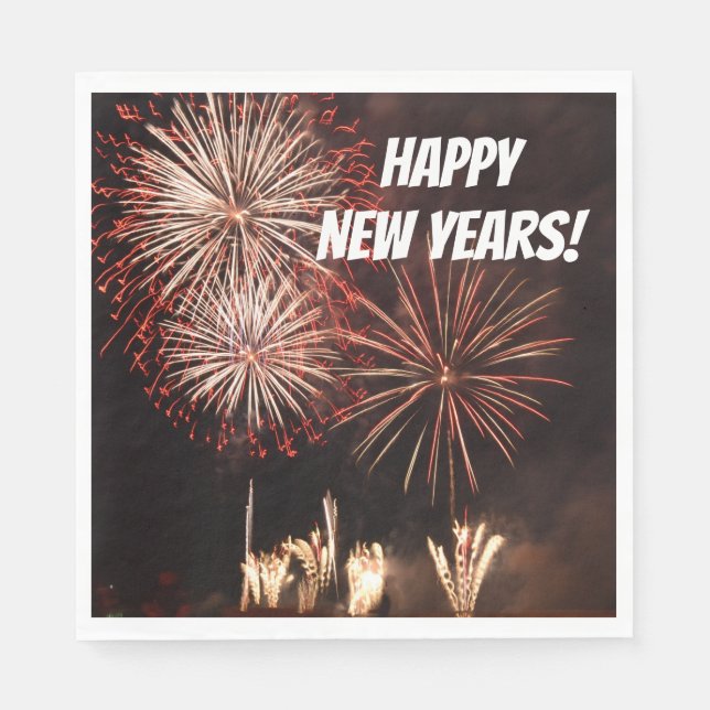 Guardanapo De Papel Feliz ano novo Fireworks (Frente)