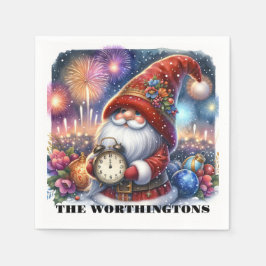 Guardanapo De Papel Feliz ano novo Gnome Napkins