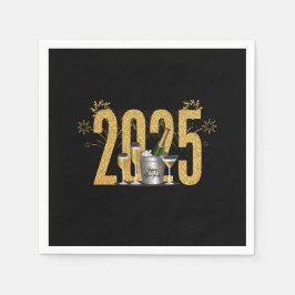 Guardanapo De Papel Feliz ano novo - Napkin Negro