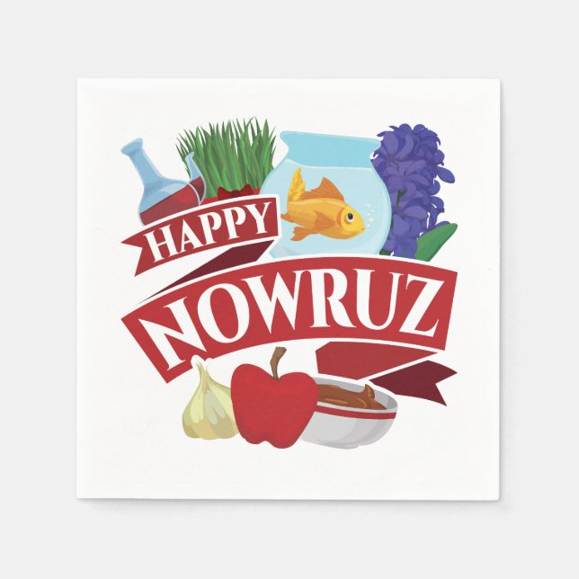 Guardanapo De Papel Feliz Ano Novo Persa de Nowruz (Frente)