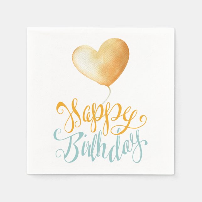 Guardanapo De Papel Feliz Balão de Aniversário (Frente)