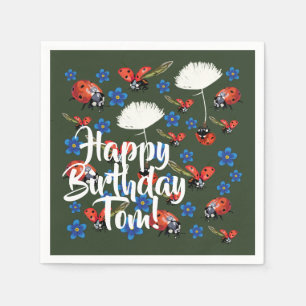 Guardanapo De Papel Feliz Birthdya Adorável Papel Primavera Napkins