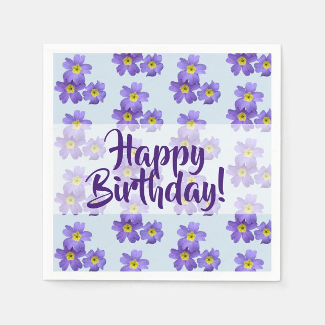 Guardanapo De Papel Feliz BirthdyaPapel Floral Napkins (Frente)