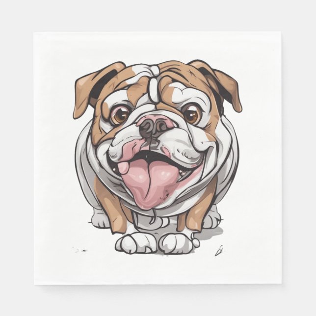 Guardanapo De Papel Feliz Buldogue (Frente)