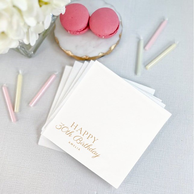 Guardanapo De Papel Feliz caligrafia de aniversário Personalizada (Criador carregado)