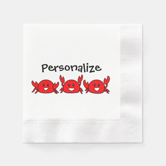 Guardanapo De Papel Feliz Caranguejo Vermelho (Frente)