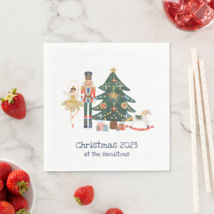 Guardanapo De Papel Feliz Cartão de Natal com personagens Nutcracker