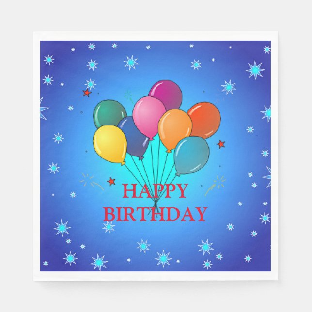 Guardanapo De Papel Feliz Celebração de Aniversário (Frente)