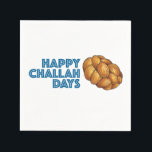 Guardanapo De Papel Feliz Challah Days Hanukkah Chanukah Foliday<br><div class="desc">Apresenta uma ilustração original de um pão de chalá trançado, com HAPPY CHALLAH DAYS em uma fonte divertida. Excelente para Hanukkah! Chapas correspondentes disponíveis. Esta ilustração também está disponível em outros produtos. Não vê o que está procurando? Precisa de ajuda para a personalização? Entre em contato com Rebecca para ter...</div>