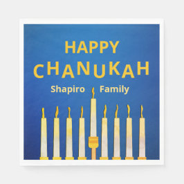 Guardanapo De Papel Feliz Chanukah Menorah Personalizado