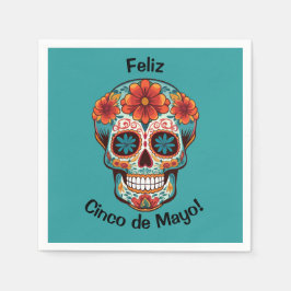 Guardanapo De Papel Feliz Cinco de Mayo! Crânio de Açúcar