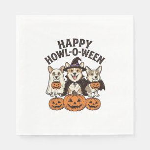 Guardanapo De Papel Feliz Como-O-Queremos Corgi Dia das Bruxas Cachorr