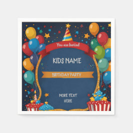 Guardanapo De Papel Feliz Convite de Aniversário