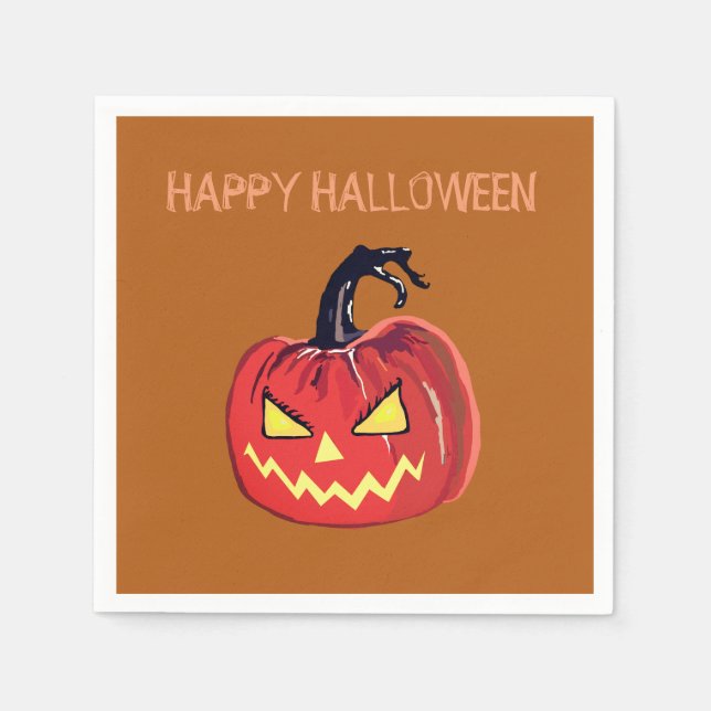 Guardanapo De Papel Feliz Coquetel Personalizado do Halloween Napkin P (Frente)